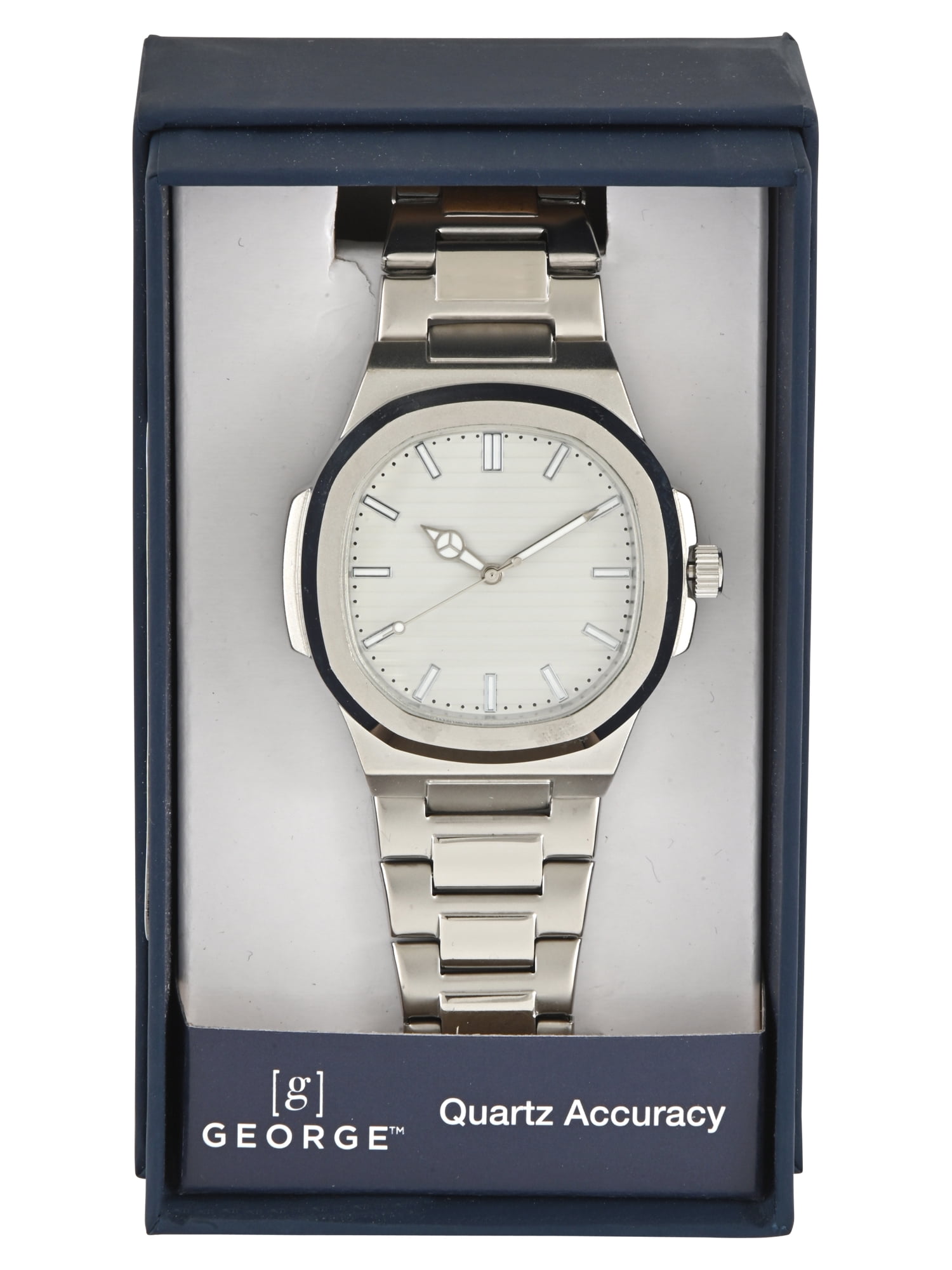 George Men's Silver Case with Silver Matte Bracelet Watch