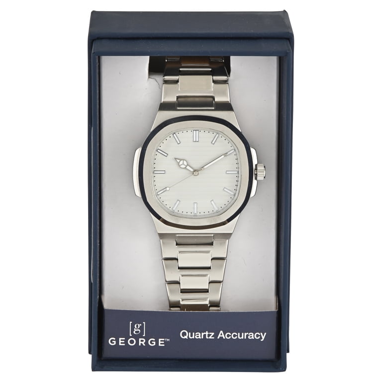George Men's Silver Case with Silver Matte Bracelet Watch
