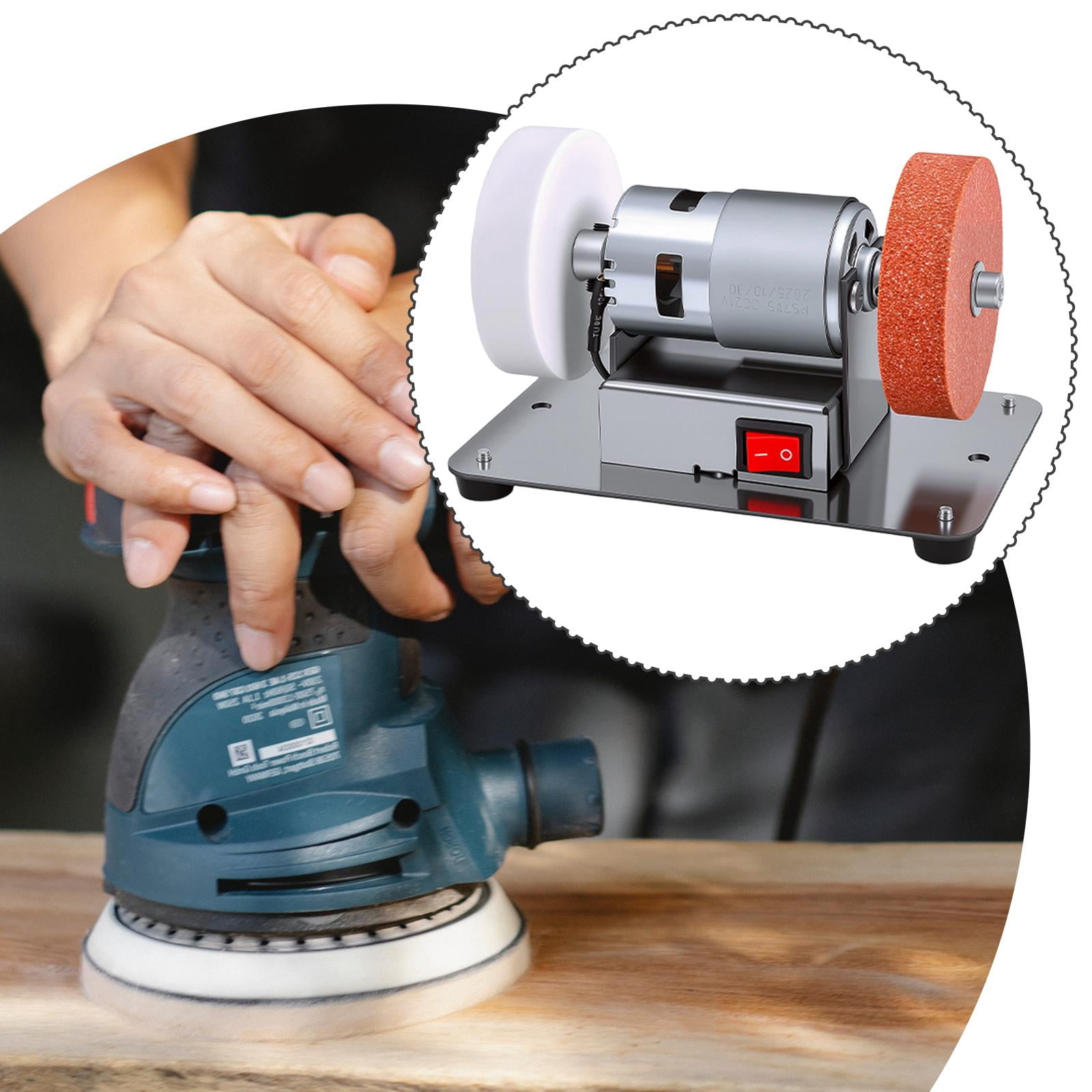 Fzaqwen Mini Bench Grinder Bench Grinding Tool for Edge Polishing Farmhouse Home Use