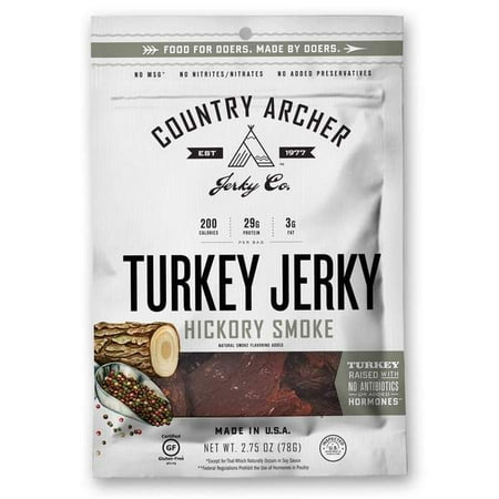 Country Archer Premium Hickory Smoked Turkey Jerky- 2.75 oz. Bag