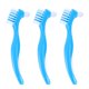 thumbnail image 1 of EeaseMX Cepillo de dientes para dentaduras postizas, 3 unidades, cabezal doble, mango antideslizante, portátil, para uso doméstico, color azul., 1 of 7