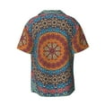 thumbnail image 2 of Disketp Men's Hawaiian Mandala Print Shirts Button Down Holiday Beach Shirts-Small, 2 of 7