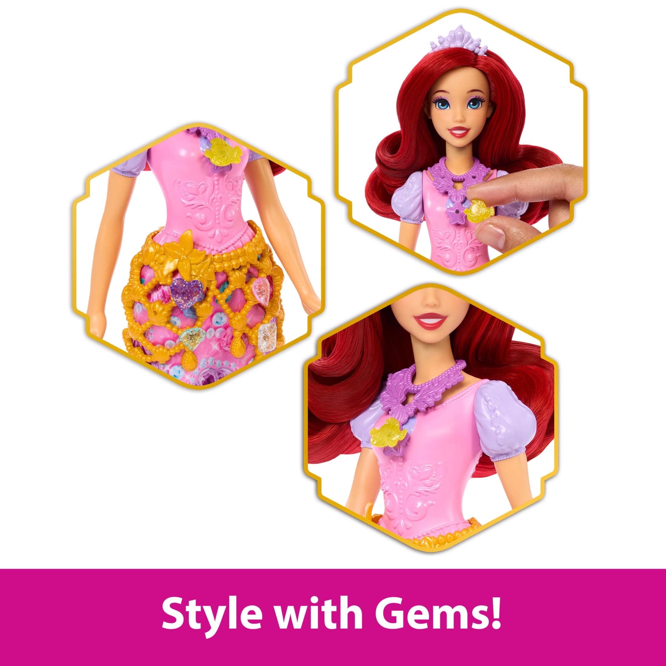 Disney Princess Jewel Reveal Ariel Doll w/ 8 Surprises