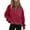 Red, variant on Plus Size Women's Half Zip Fleece Sweatshirts Solid Color Pullover Tunic Tops Trendy Teens Preppy Clothes
