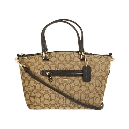 Coach Prairie Ladies Medium Leather & Canvas Satchel Handbag (Best Way To Sell Coach Purses)