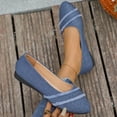 thumbnail image 6 of Womens Blue Denim Flats - Ballet Style Slip-On Shoes with Frayed Accent, Soft Lining & Flat Heel, Comfortable for Daily Wear, Sizes 36-43 (US 5.5-9.5),Size 42, 6 of 9