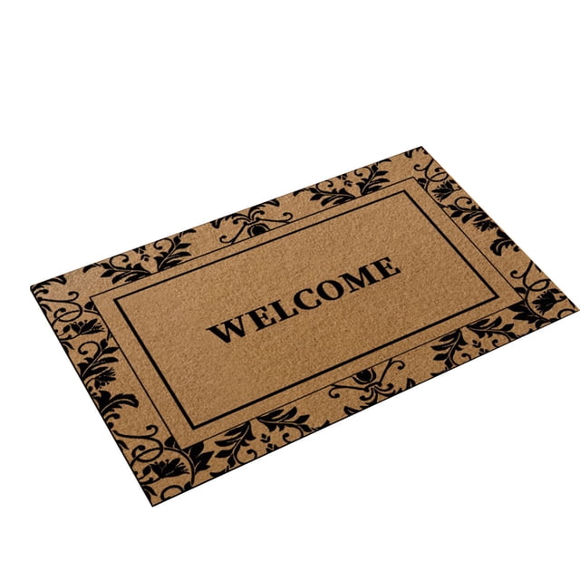 Ohufall Home Decor Welcome Mat Front Door Mat Washable Rugs Outdoor Entrance Artificial Coir Palm Leaf Doormat For Porch Patio