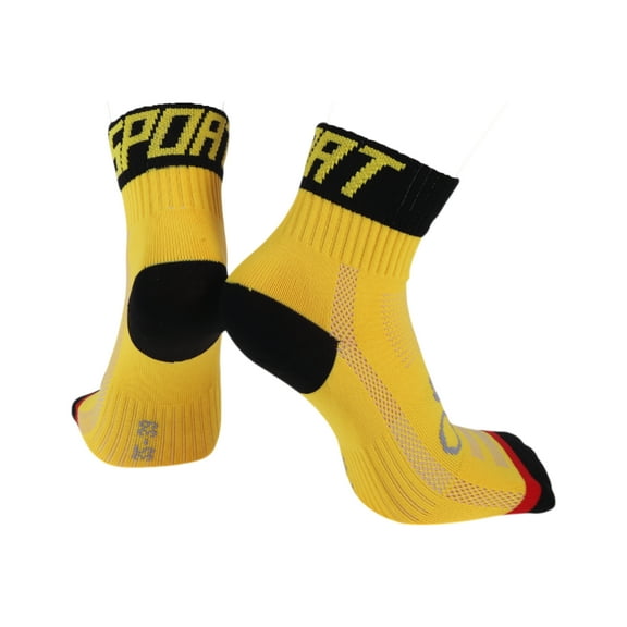Cycling Socks Sweat-Absorbent,Anti-Friction m Outdoor Bike Socks Yellow,Black Unsex 1 Pair Letter,Colorblocked