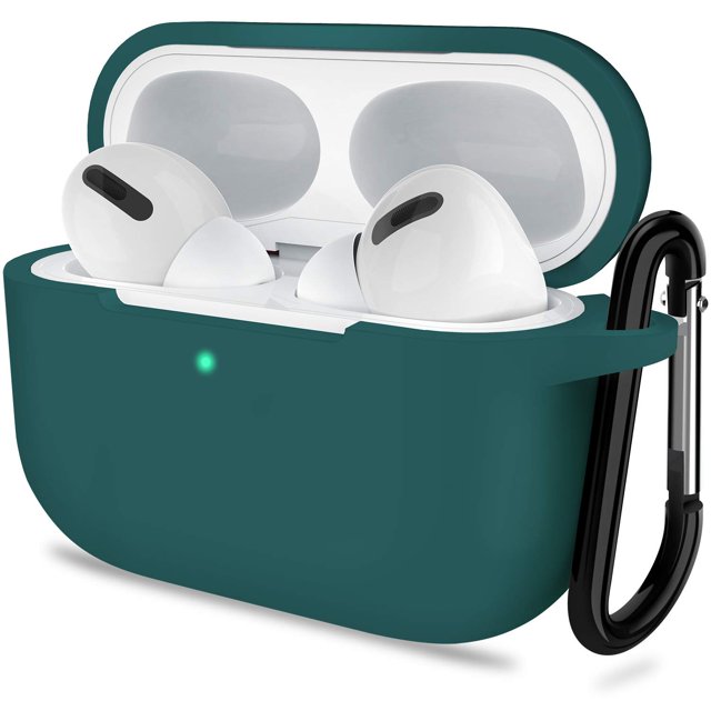 Funda de silicona ATUAT AirPods Pro de 1.ª y 2.ª generación, color verde medianoche