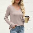 thumbnail image 4 of Oiangi Women's V Neck Sweater Long Sleeve Slim Fit Knit Shirts Cozy Warm Basic Base Layer Pullover for Winter Beige XL, 4 of 6