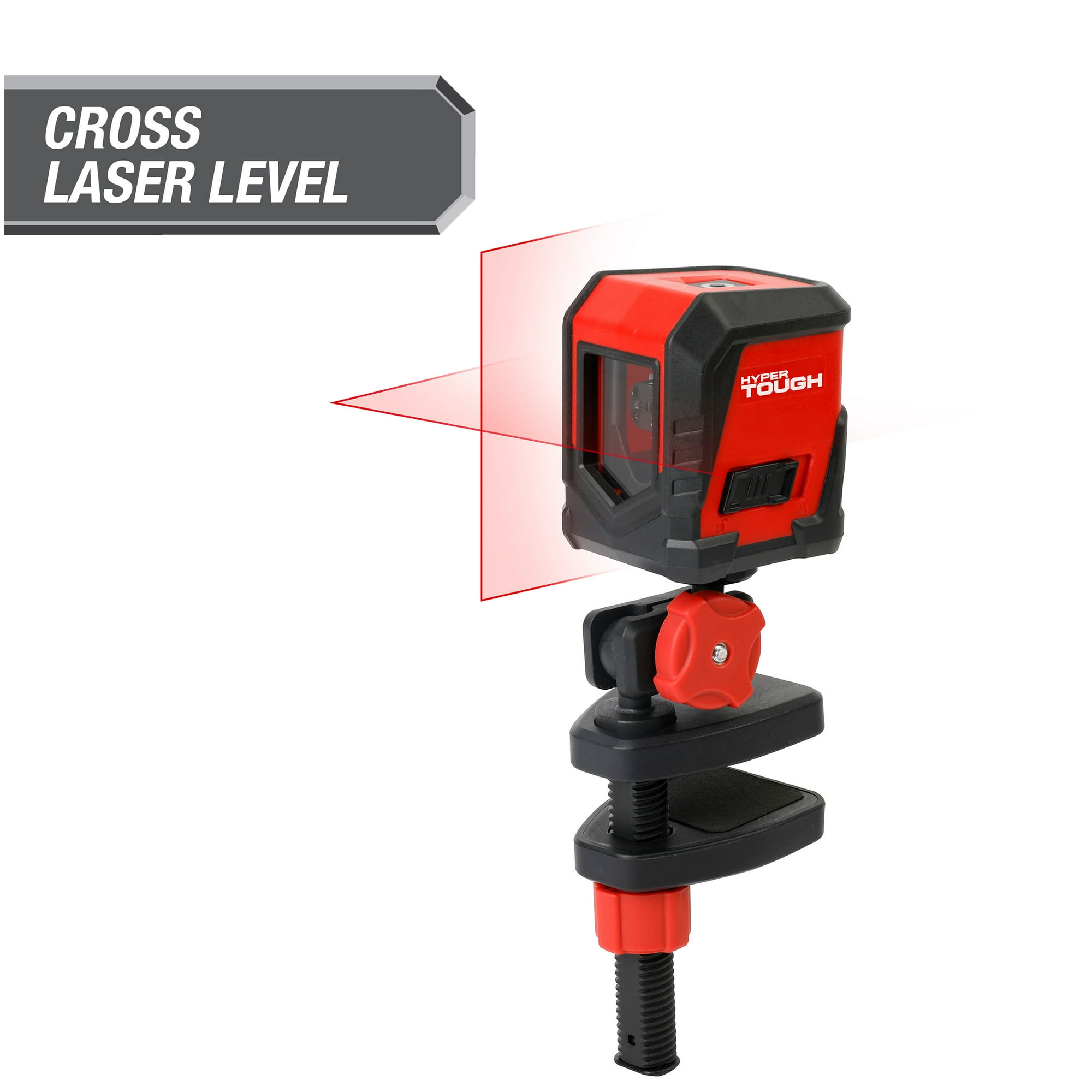 Hyper Tough 30 ft Cross Line Self-Leveling Laser Level with Clamp