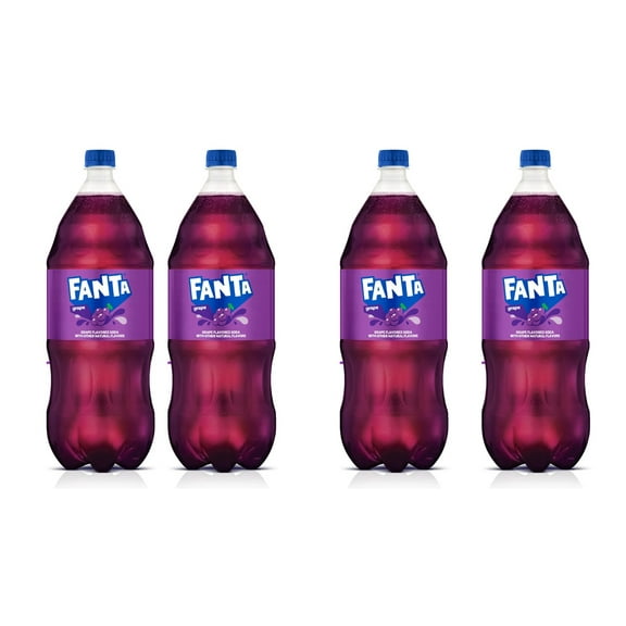 Fanta Grape Fruit Soda Pop, 2 Liter Bottle (Pack of 4)