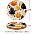 thumbnail image 3 of Thanksgiving Elegant Microfiber Leather Round Coasters (6PCS) – 11x11 cm/4.3x4.3 in Set for Drinks, Table , Home Decor, 3 of 6