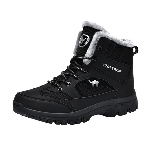 WEAIXIMIUNG Winter Boots for Men Men's Winter Fashion Warm High Top Lace Up Snow Boots Men Plus Thickened Casual Boots Shoes