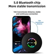 Mini Bluetooth Shower Speaker with LED light, Portable Waterproof Hands-Free Speakerphone, Rechargeable Wireless Stereo Speakers for Beach, Shower & Home (Black)