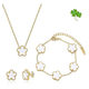 thumbnail image 1 of Conjunto Joyas Trébol Elegante Collar Pendientes Pulsera Xtellar blanco, 1 of 3
