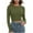 Army Green, variant on aidice Crop Tops for Women Ribbed Crewneck Long Sleeve Slim Fitting Comfy Casual Solid Color Tee Shirts