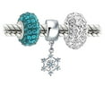 thumbnail image 2 of Bling Jewelry Womens Blue White Crystal Christmas Charm Bead Snowflake Silver, 2 of 5