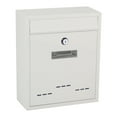 thumbnail image 2 of Modern Wall Mount Mailbox, Lockable Rainproof Box, Large Capacity Mail Box ,Post Letter, Letter Box for Office External Outdoor Gate White, 2 of 8