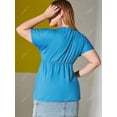 thumbnail image 3 of Talla grande tallado escote colorblock tee Rosegal Camisetas tallas grandes, 3 of 5