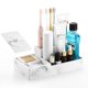 thumbnail image 1 of Organizador de mostrador de baño Luxspire Marble con tapa, 6 ranuras, 1 of 7