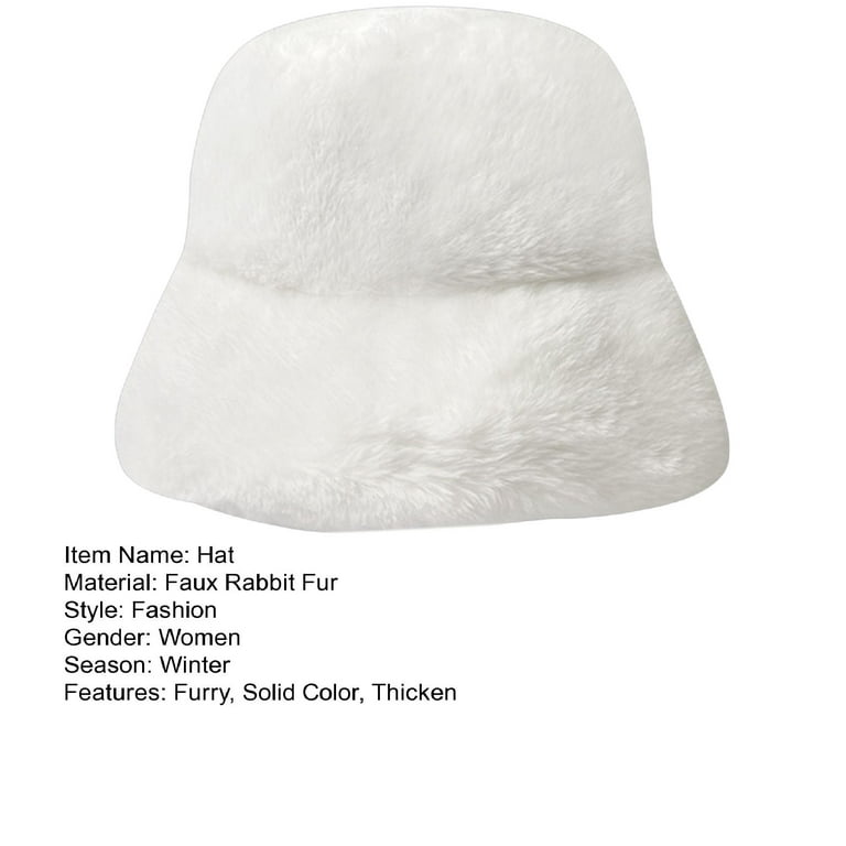 FiNoTi Women's Winter Bucket Hat Faux Fur Brim Fluffy Plush Warm