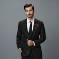 thumbnail image 5 of Uxcell Men Cloth Rose Flower Pin, Suit Lapel Stick Boutonnieres, Black 1 Pcs, 5 of 6