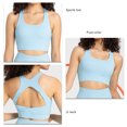 thumbnail image 4 of Sujetador deportivo con cuello en U para mujer, elástico, color puro, dobladillo ancho, espalda hueca, yoga, fitness, entrenamiento, sujetador para correr, azul hielo 4, 4 of 5
