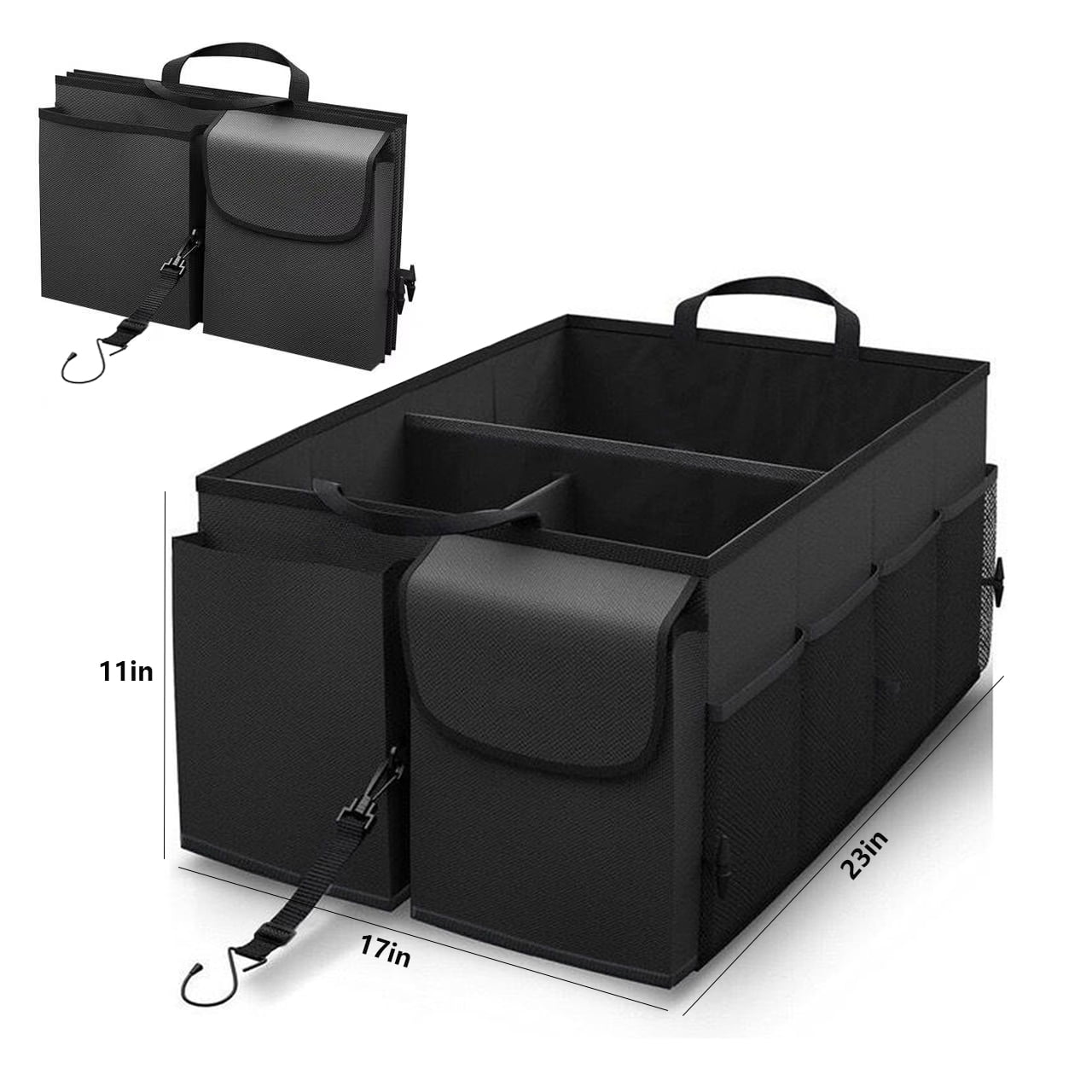 Foldable Car Organizer for Trunk & Back Seat Storage Box, Organization for Car Accessories, Tools, Sundries, Car Essentials