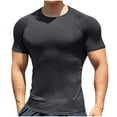 thumbnail image 2 of Antinious Men Solid Short Sleeve Crewneck Summer Breathable Fitness Workout Tops, 2 of 5