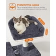 thumbnail image 3 of SONGMICS HOME Árbol para Gatos, Altura 143 cm, Torre de Gatos, Tela de Felpa, Multinivel, con 4 Postes Rascadores, 2 Plataformas, 1 Cueva, 1 Hamaca, 2 Pompones, Gris Ahumado, 3 of 6