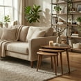 thumbnail image 6 of Ultimate Premium Products Solid Nesting Table Set of 3- Walnut Mid Century Pebble Tables with Tapered Legs – Wooden Home Furniture in a Retro Style, 6 of 8
