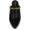 thumbnail image 2 of BLISSFUL STEP Women's Chain Slip on Block Heel Sandals Mules Black (Size 7), 2 of 6