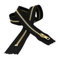 thumbnail image 3 of YKK #5 Brass Coverall Medium Weight Closed Bottom Zipper - Color Black - Made in The United States (1 Zipper Per Pack) (33" Inches), 3 of 3