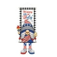 thumbnail image 2 of Clearance Under $5!Yyuenw Patriotic Wreath Independence Day Decoration Hanging Fabric Creatives Gnome Scene Setting Decoration Door Hanging 4Th of July Wreaths for Front Door, 2 of 5