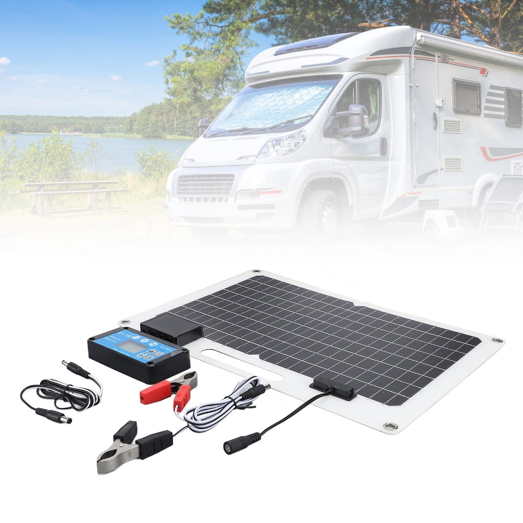 100W Solar Panel Car Charger For Vehicles Double Voltages Output USB Port