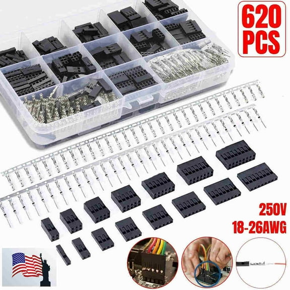 620Pcs 2.54mm Pitch Pin Plug Housing JST SM Connector Male Female Crimp Pins