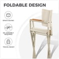 thumbnail image 4 of Set of 2 Outdoor Sling Mesh Chairs, Extra-Wide Foldable Directors Chairs Sets, Woodgrain Armrests, Outdoor, Apricot, 4 of 9