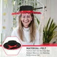 thumbnail image 5 of PAMINGONO Party Hat Felt Hat Red Color 1Pcs Lightweight For Women, 5 of 7