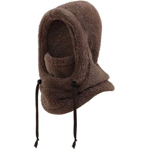 1pcs, Masque de Ski pour Enfants Cagoule pour Garçons Filles, Masque Facial en Polaire pour Enfants Tout-Petits, Foulard Chaude, Marron, 3-10 Ans