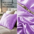 thumbnail image 5 of Amay Satin Silk Pillow Case King Size 20x36 Lavender Solid Ultra Smooth Cooling Satin Pillow Cover Anti-Frizz & Skin-Friendly – Premium Silk Feel Pillowcase for Better Sleep, 5 of 6