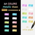 thumbnail image 2 of Metallic Paint Markers, 10 Colors Acrylic Paint Markers for Black Paper, 2mm Medium Tips Metallic Glitter Pens for Scrapbooking, Rock Painting, Greeting Cards, Photo Albums, DIY Art Crafts, 2 of 6