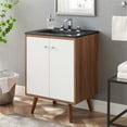thumbnail image 2 of Modway Transmit 24" Modern Wood Bathroom Vanity in White/Walnut, 2 of 9