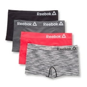 Reebok Women's Seamless Boyshort Panties, 4-Pack