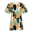 thumbnail image 5 of Aloohaidyvio Tops for Women,Womens Summer Sexy Fold Printed Regular Women Short Sleeves V Neck Button Tops Blouse, 5 of 5