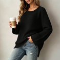 thumbnail image 3 of MexChoioe Women's Sweaters Scoop Neck Ribbed Knit Long Sleeve Oversized Fall Tunic Sweater for Women, 3 of 5