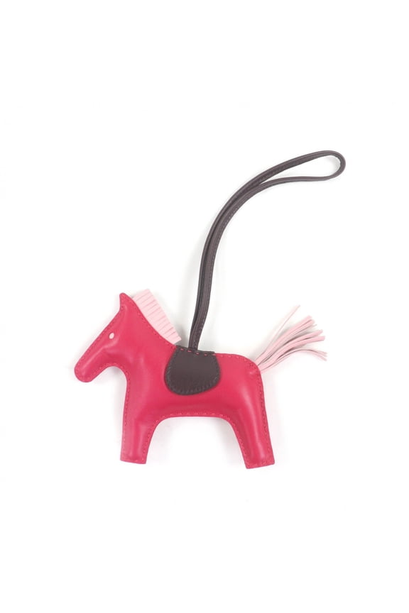 Pre-Owned HERMES Rodeo Charm MM Rouge Sellier Rose Sakura Framboise Agneau Milo Bag Charm, Y...