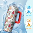 thumbnail image 4 of Festive Christmas Trees 30oz Stainless Steel Travel Coffee Cup with Handle and Straw, Leak Proof Insulated Mug Cup, Holiday Gifts for Adults, 4 of 5