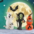 thumbnail image 4 of Halloween Ghost Pumpkin Witch Figurine Tabletop Decoration Spooky Home Decor Ornament Haunted House Bar Party Indoor Display Shelf Desk Halloween Festival Seasonal Accent Horror Style Room Decor Prop, 4 of 5