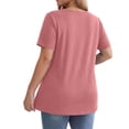 thumbnail image 3 of OGLCCG Plus Size Tops for Women Casual Oversized Tshirts for Women Loose Fit V Neck Babydoll Top Summer Basic Tees L-5XL, 3 of 6